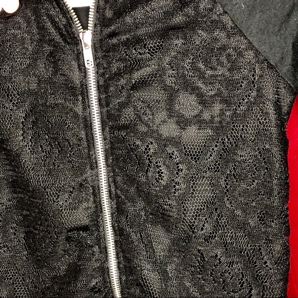 Cherokee Girls Black Lace Bomber Jacket (10/12 M) - Picture 3 of 3